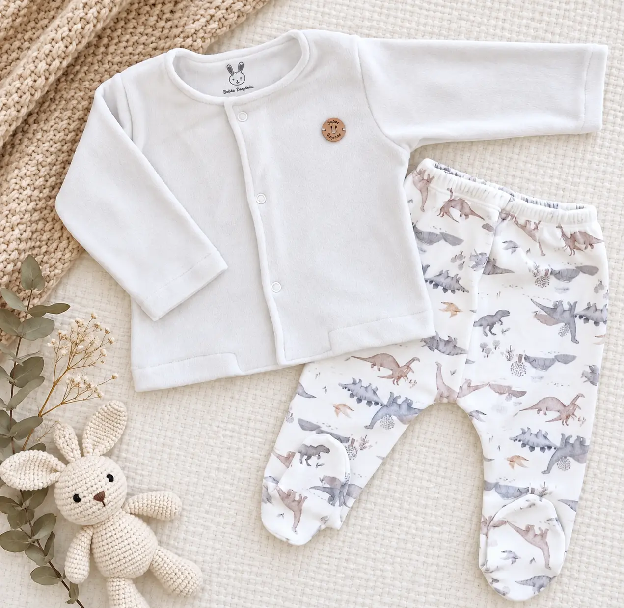 Conjunto en plush Dino Beige
