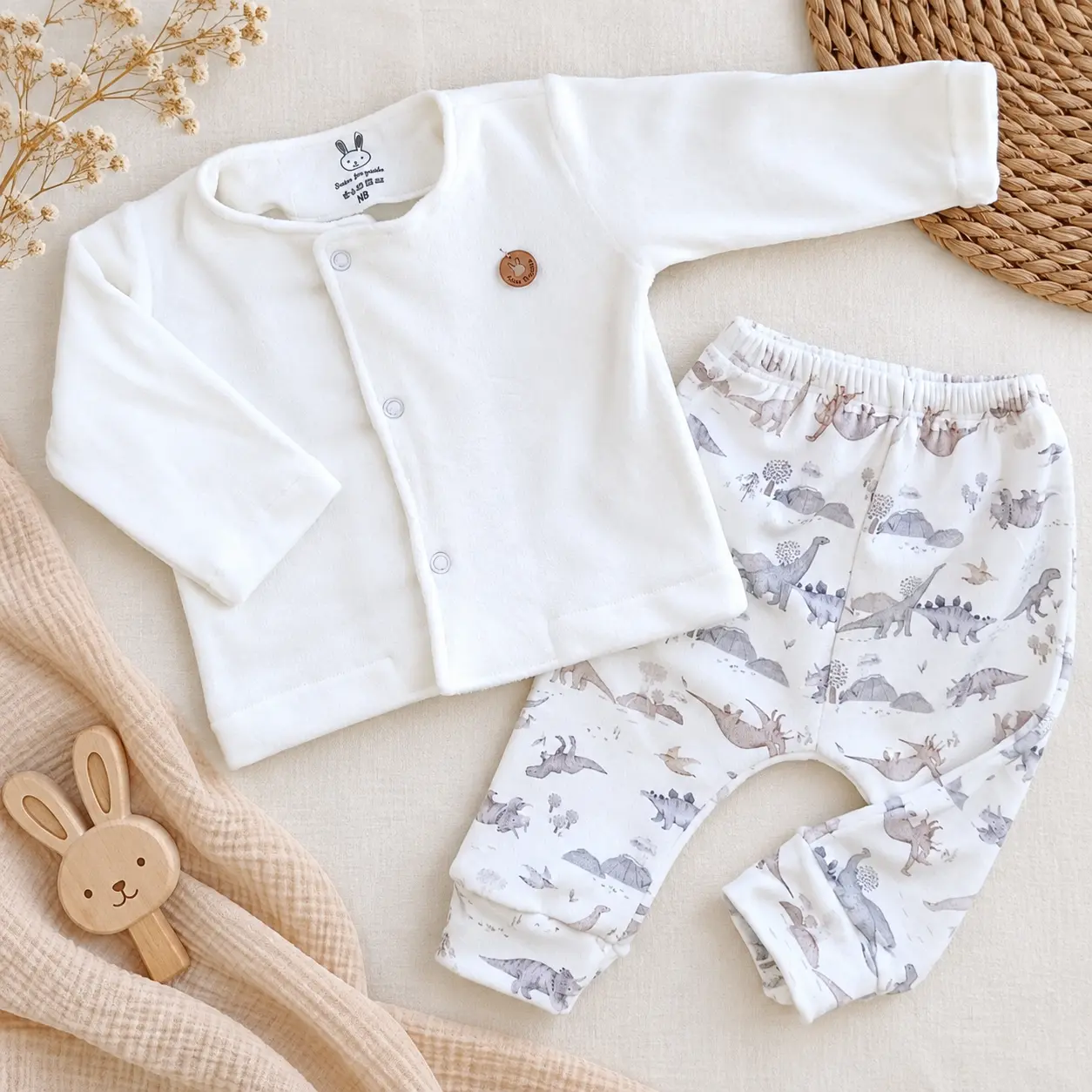 Conjunto en plush Dino Beige